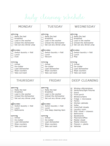 Daily Cleaning Schedule + Declutter Checklist